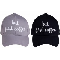  "BUT FIRST COFFEE"  CC Embroidered Adjustable Ball Cap Hat  OS Fits Most  eb-55834715